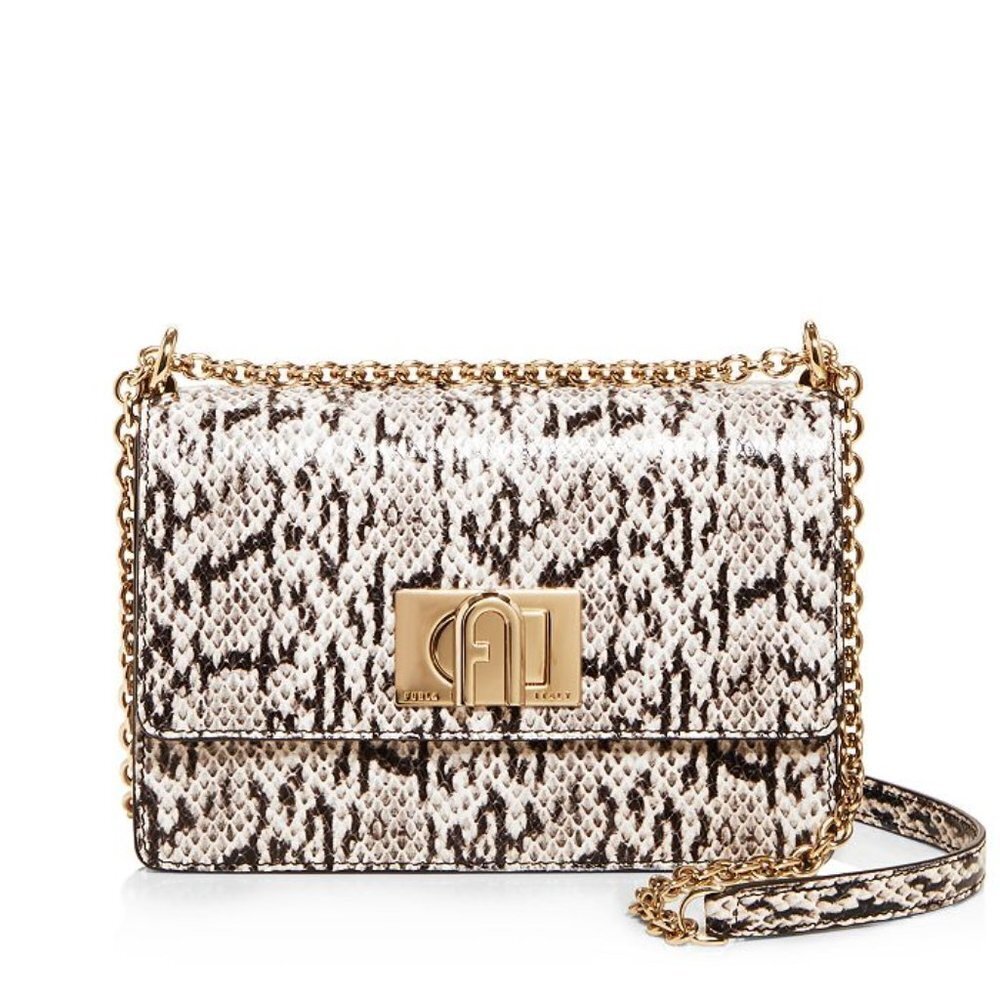 Furla‎ 1927 Snake Embossed Crossbody Chain Strap Detail